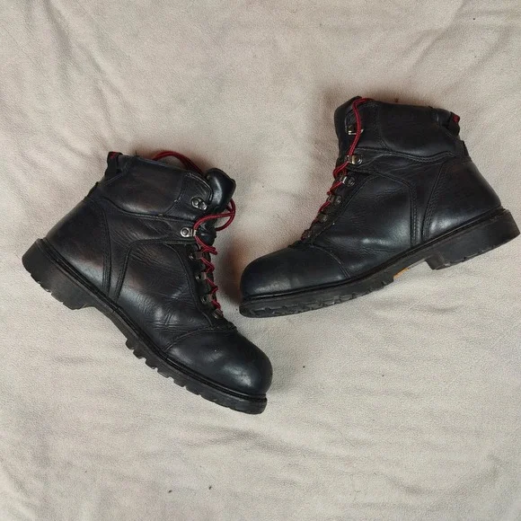 Red‎ Wing 971 Waterproof Motorcycle Boots Mens 9.5 Black Leather Steel Toe Work